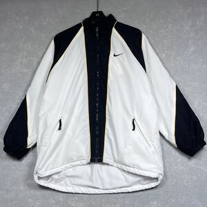 Vintage 90s Nike Windbreaker Jacket Womens Large Black/ White Lined Full Zip